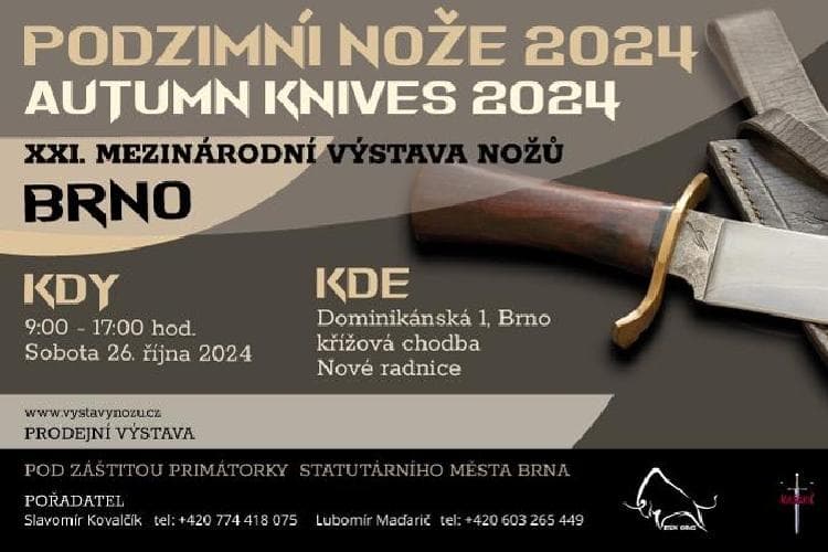 XXI. MEZINÁRODNÍ VÝSTAVA NOŽŮ - PODZIMNÍ NOŽE 2024