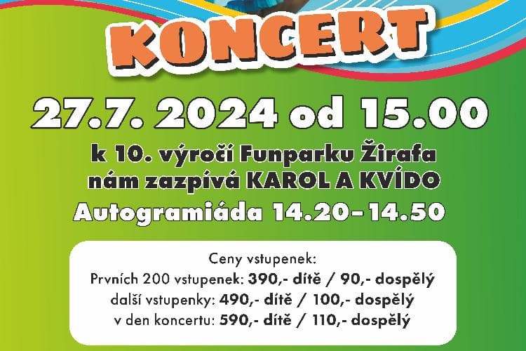 10. výročí Funparku Žirafa - Koncert Karol a Kvído