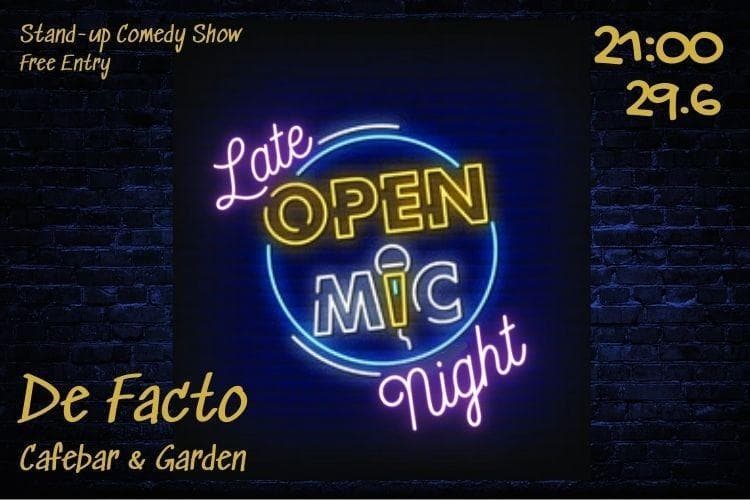 Late Night Open Mic at De Facto